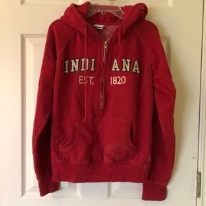 “Indiana” half zip hooded sweatshirt